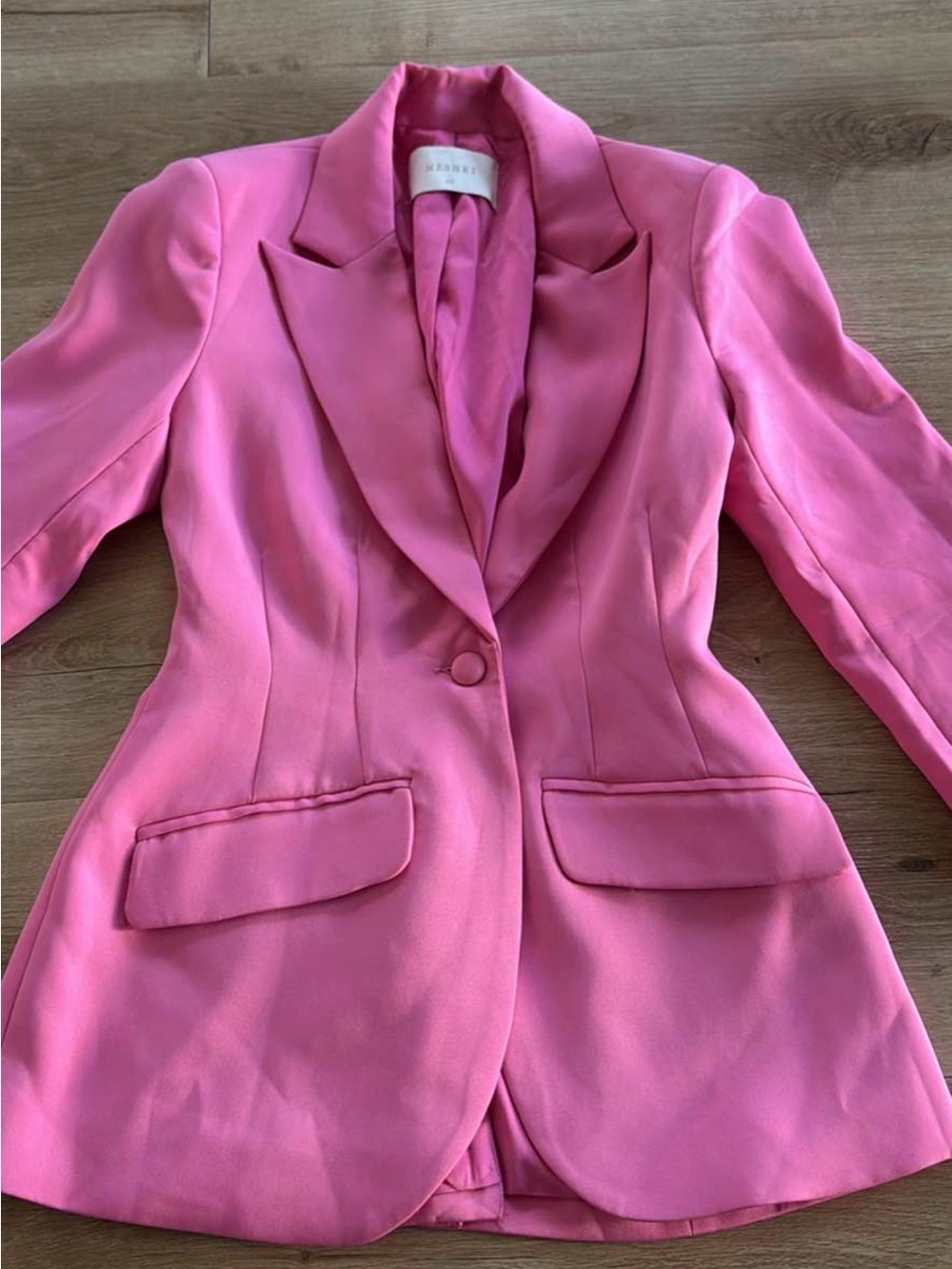 Meshki Hot Pink Single-Button Tailored Blazer